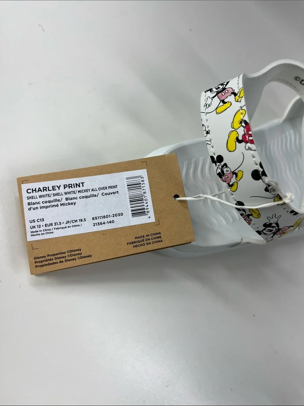 NWT Native x Disney Kids Mickey-All-Over Print Charley Sandal Size C 13